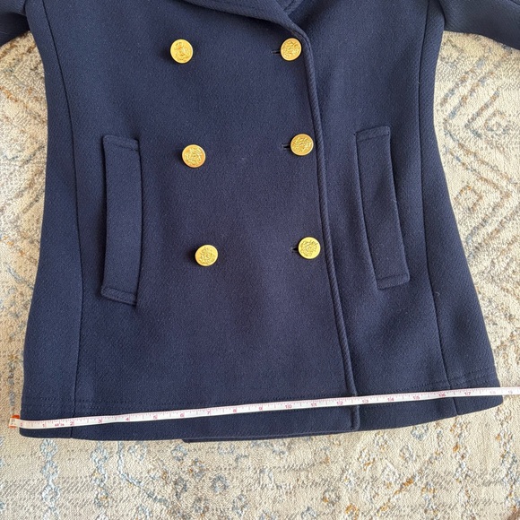 J. Crew Stadium Cloth by Nello Gori Wool Classic Blend Pea Coat Navy Size 2 - Picture 9 of 12